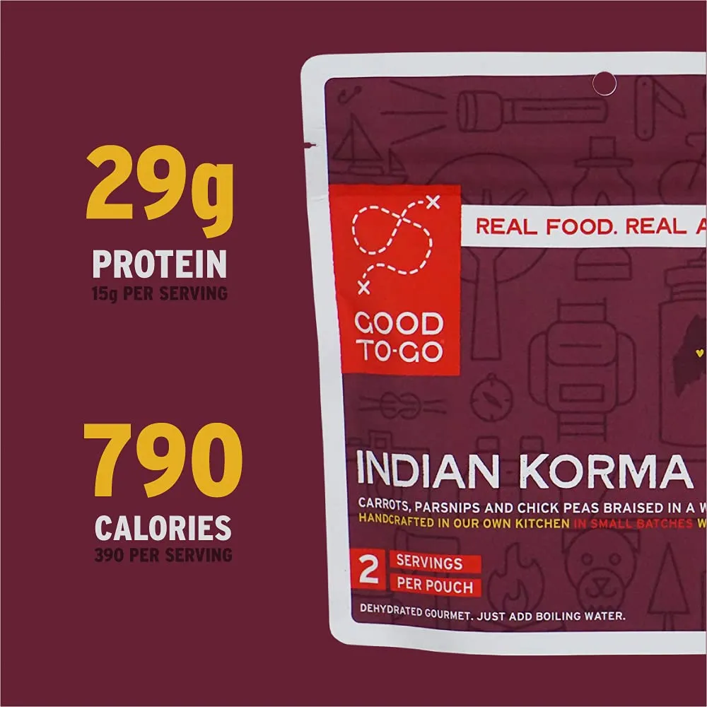 Good to-Go Dehydrated Indian Korma - Double Serving Pouch