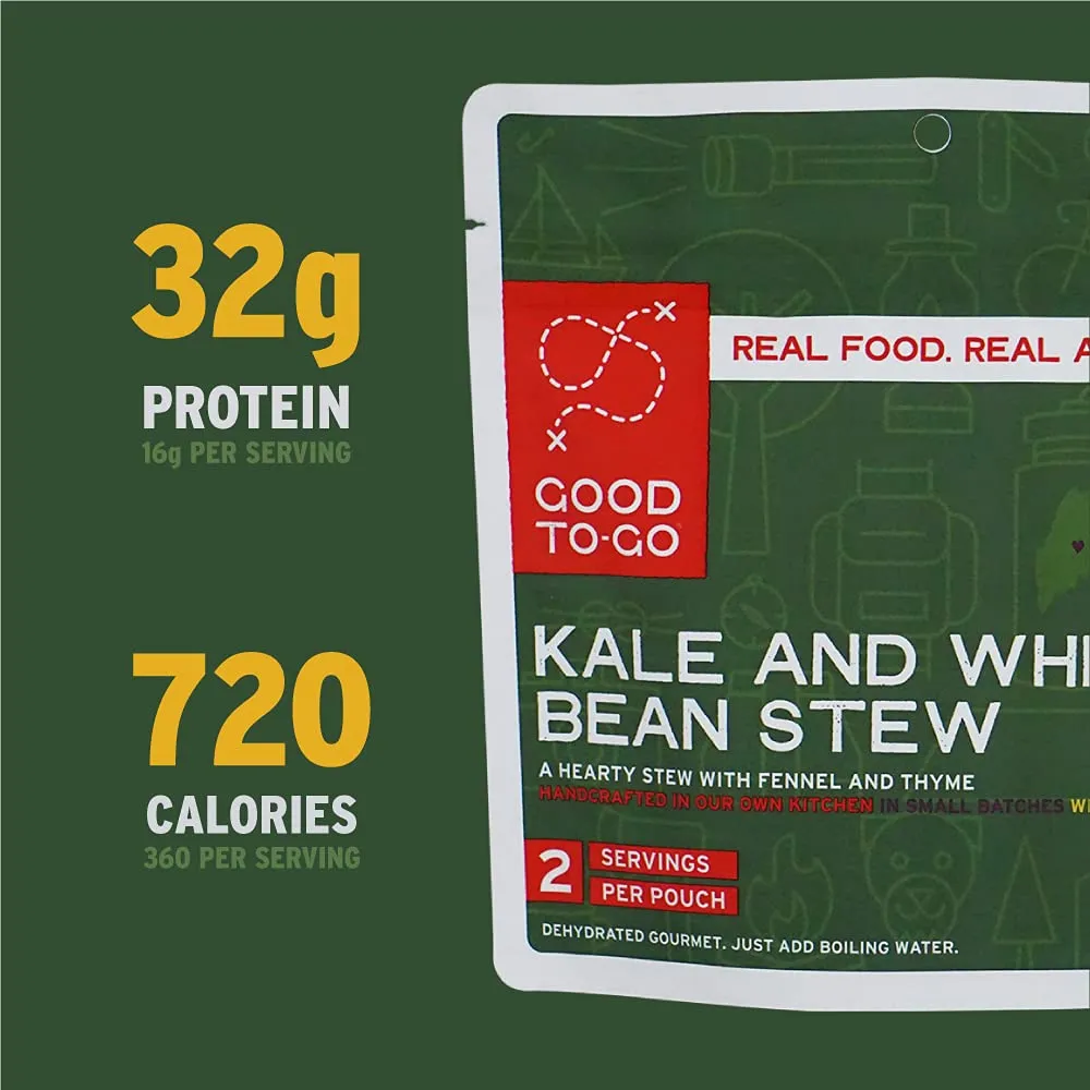 Good to-Go Dehydrated Kale and White Bean Stew - Double Serving Pouch