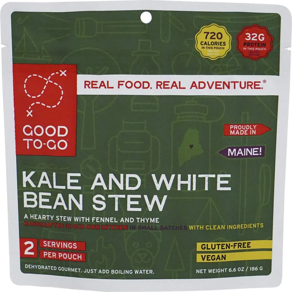 Good to-Go Dehydrated Kale and White Bean Stew - Double Serving Pouch