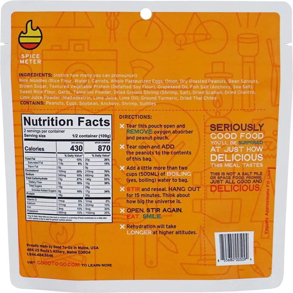 Good to-Go Dehydrated Pad Thai - Double Serving Pouch