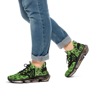 Green Leopard Print Men's Shoes, Best Leopard Animal Print Comfy Men's Mesh Sports Sneakers