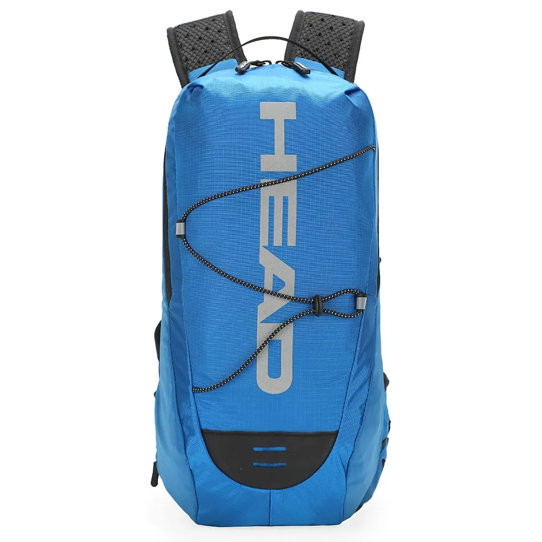 HEAD TrailBlazer Series Rucksack Bags for Men - 10 L | 100% Polyester | Tourist, Trekking, Hiking Backpack for Men & Women | Water Resistant | Travel Bag | Camping Daypack for Outdoor Sports | Blue