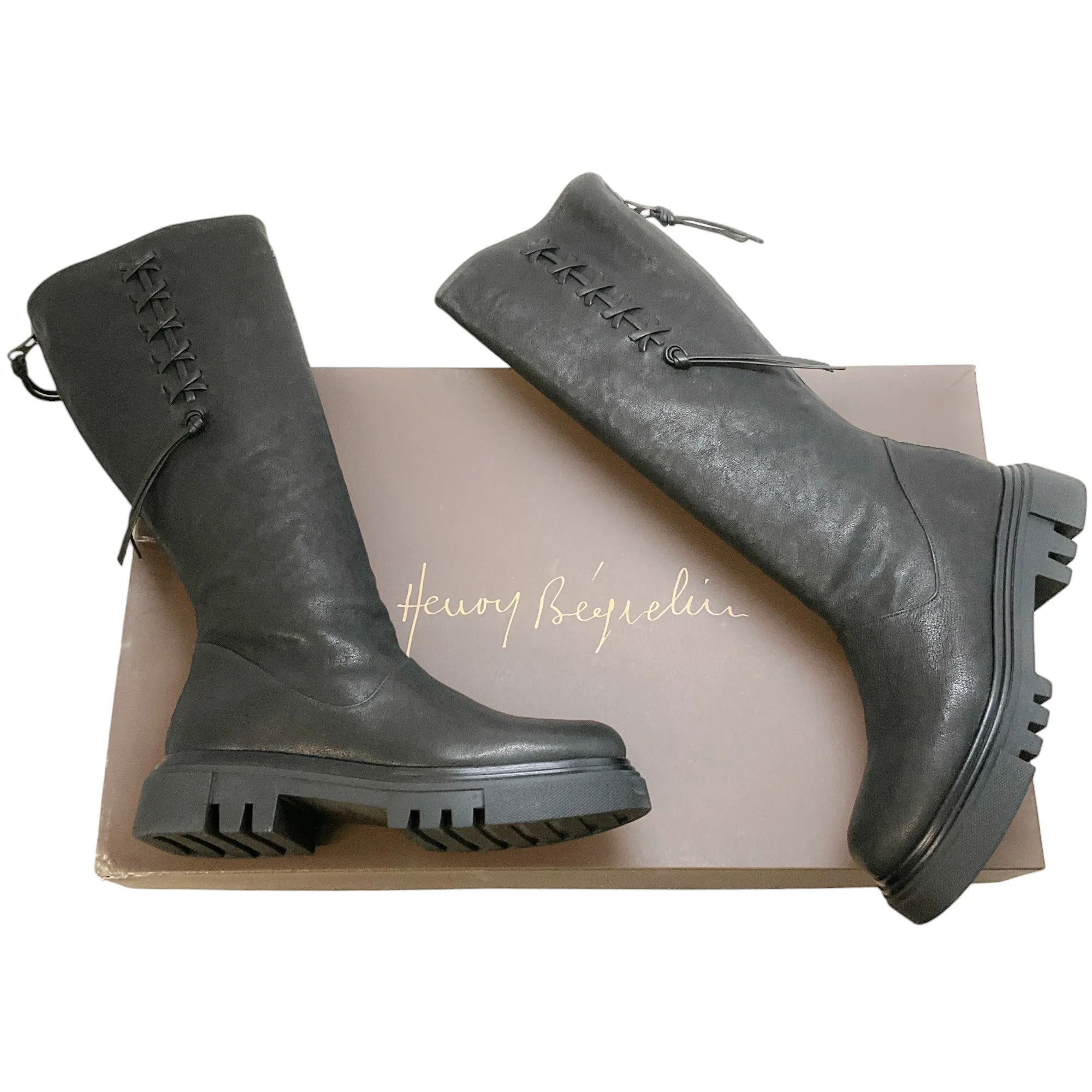 Henry Beguelin Black Leather Stivale Boots