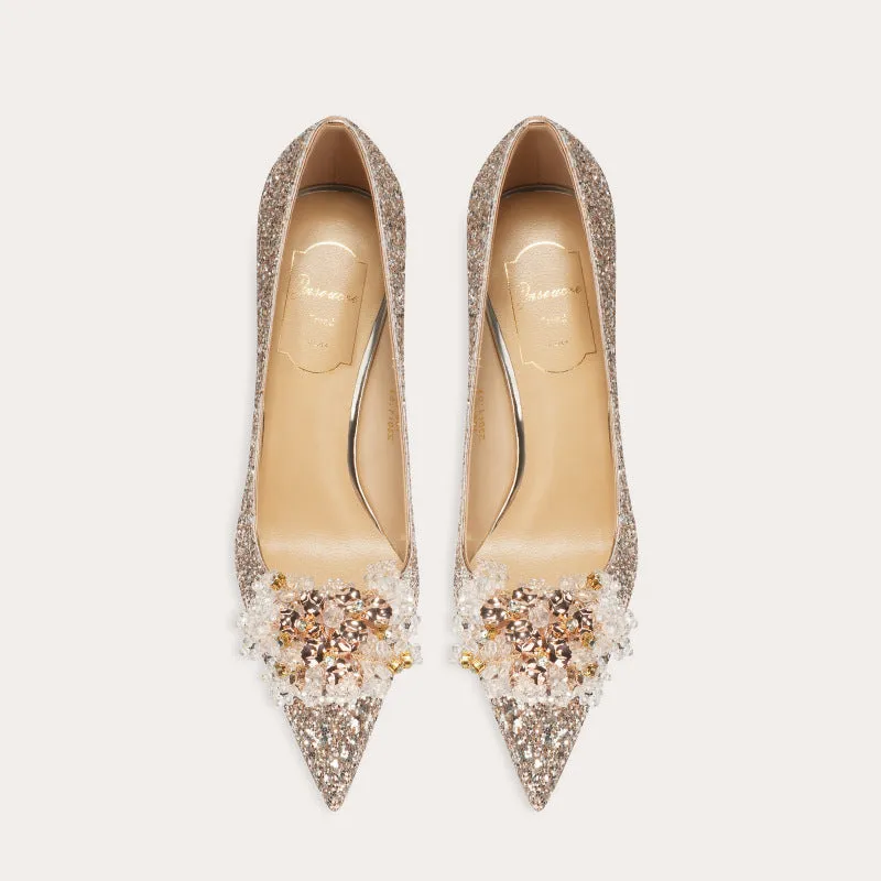 High Heels Point Toe Wedding Shoes with Diamonds