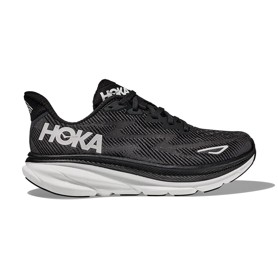 HOKA Men's Clifton 9 Wide Black/White