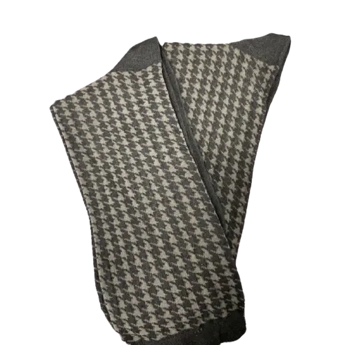 Houndstooth Crew Lightweight Socks 2 pair pack Made in USA