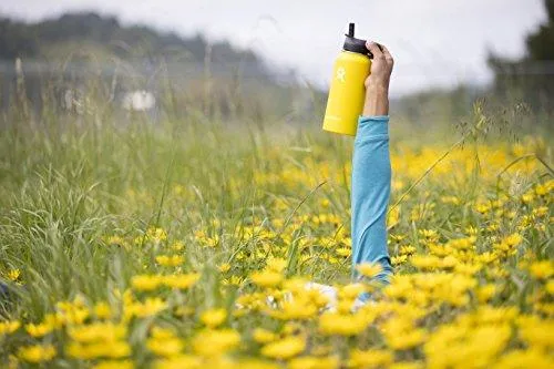 Hydro Flask Vacuum Insulated Stainless Steel Water Bottle Wide Mouth with Straw Lid (Pacific, 40-Ounce)