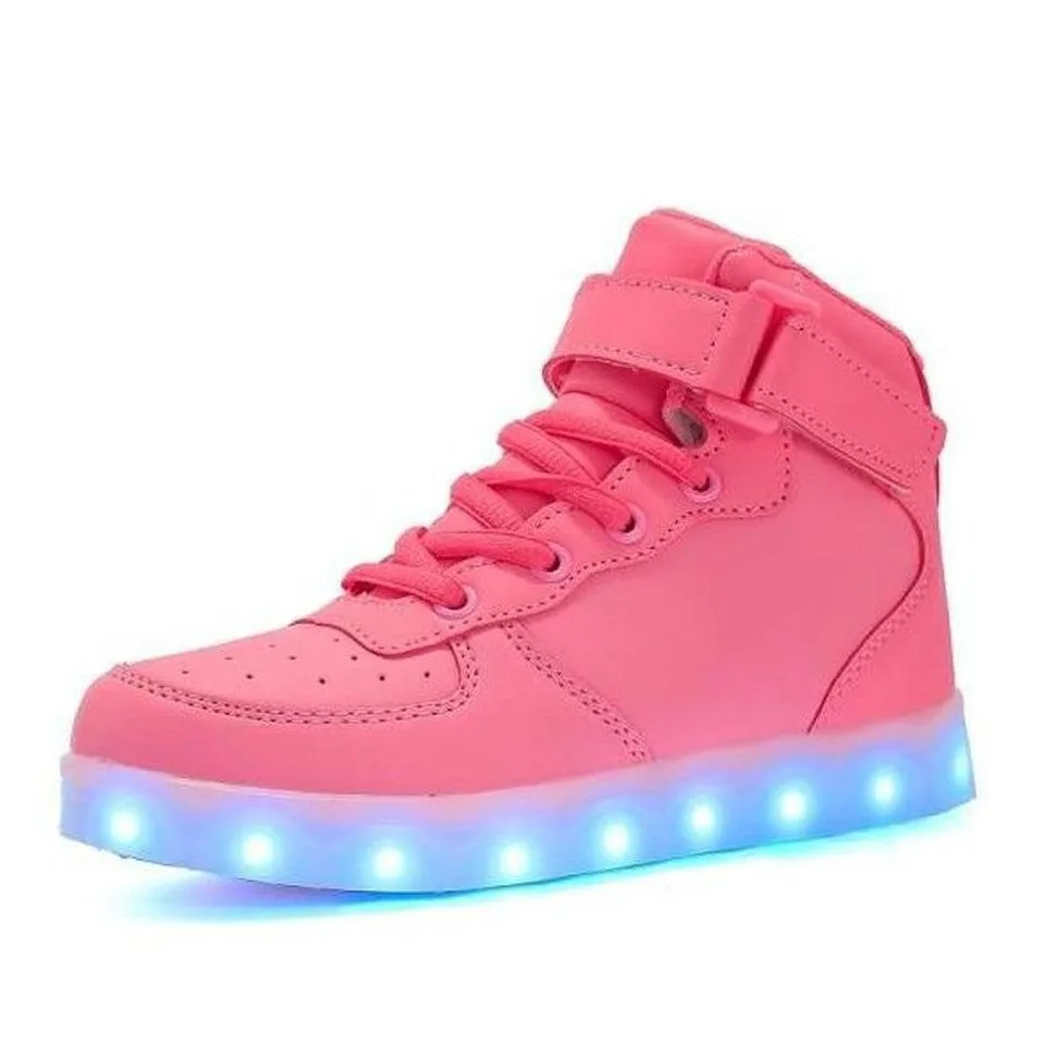 Led Sneakers For Kids Light Up Pink  | Kids Led Light Shoes