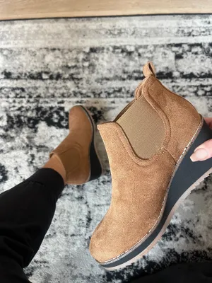 Love You A Latte, Faux Suede Bootie by Corkys