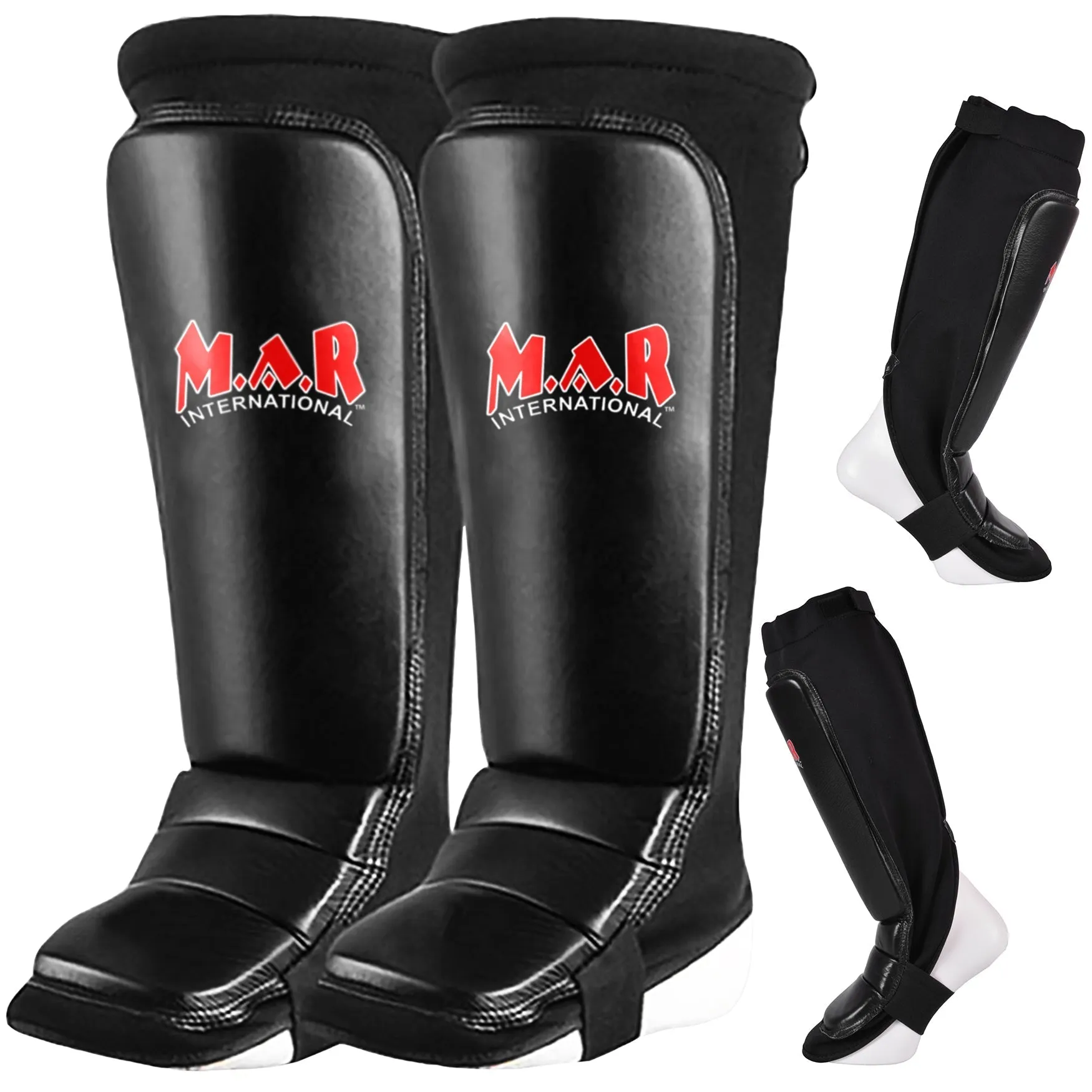 MAR-246B | Genuine Leather MMA Shin Instep Leg Guards