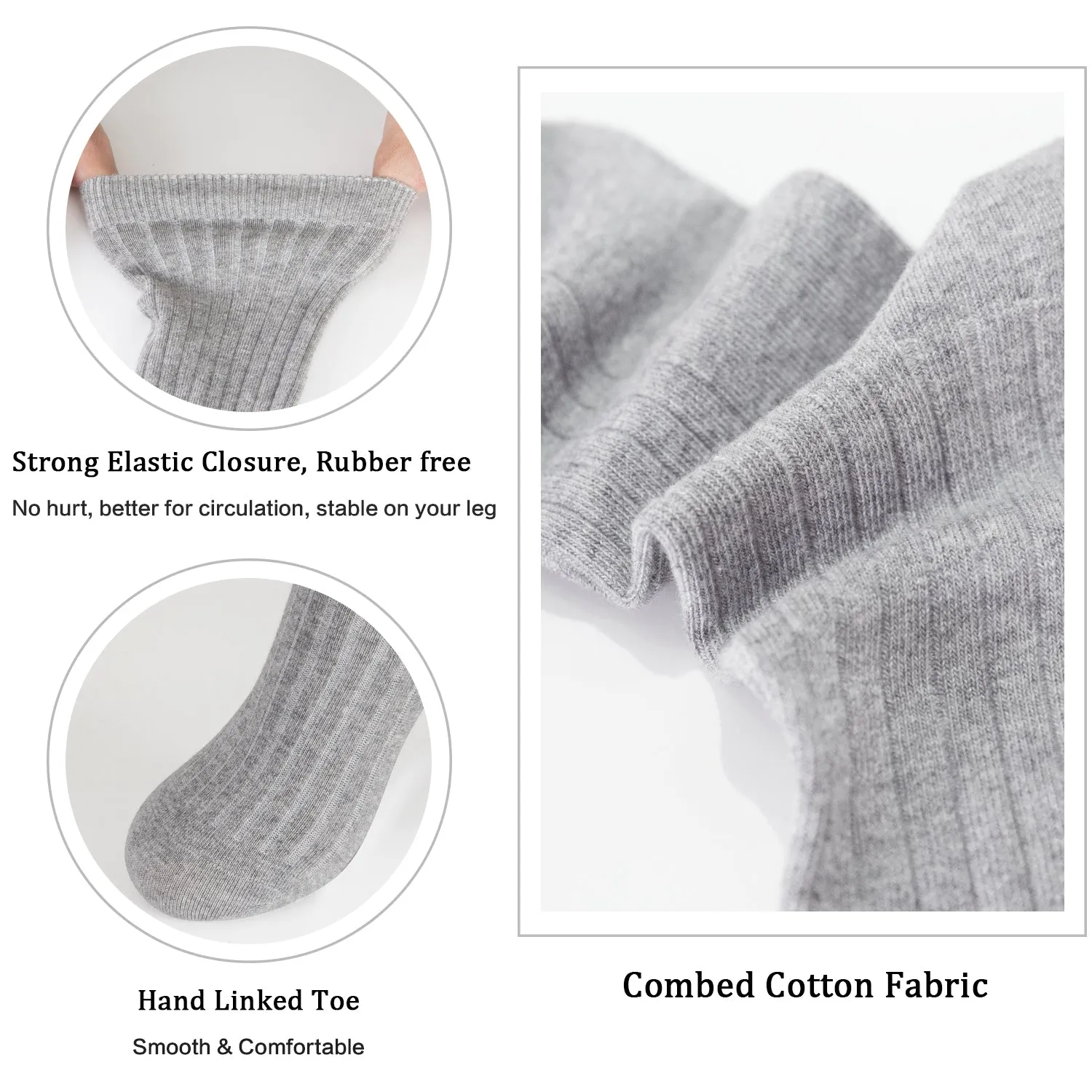 MD Cotton Non-Binding Soft Circulation Crew Socks (2 Pairs)