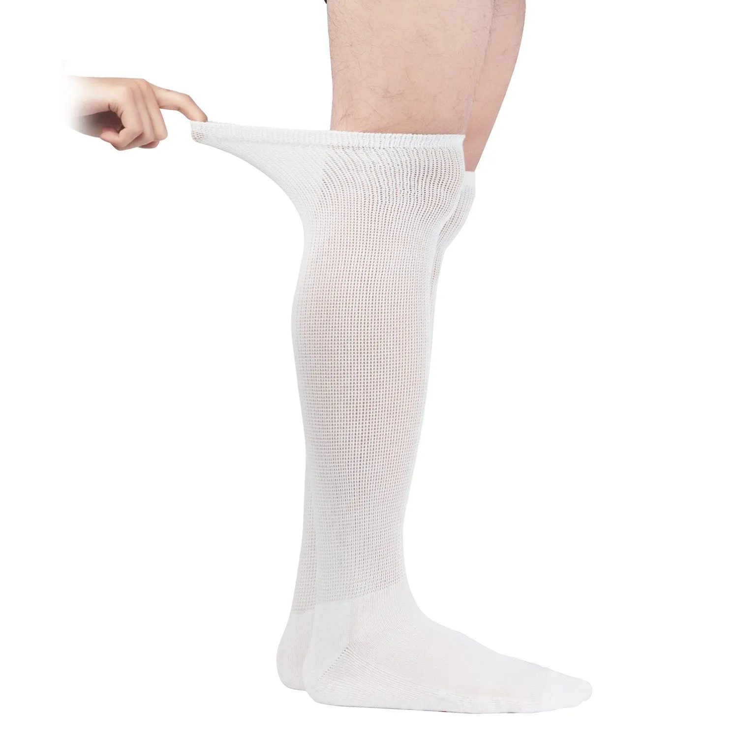 MD Extra Wide Non Binding Bamboo Over The Knee Socks With Cushioned Sole (2 Pairs)