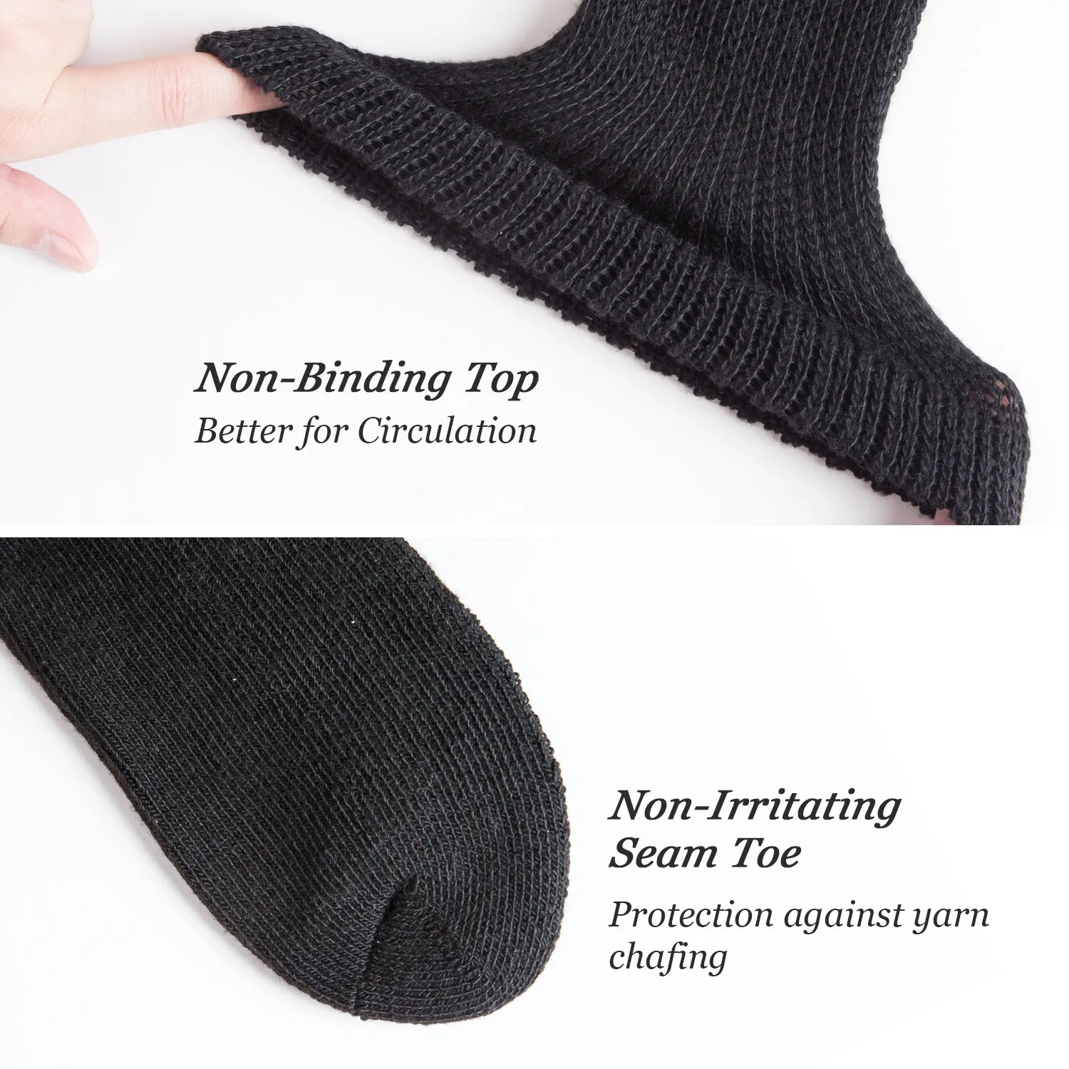 MD Polyester Non-Binding Half Cusioned Crew Socks Loose Fit