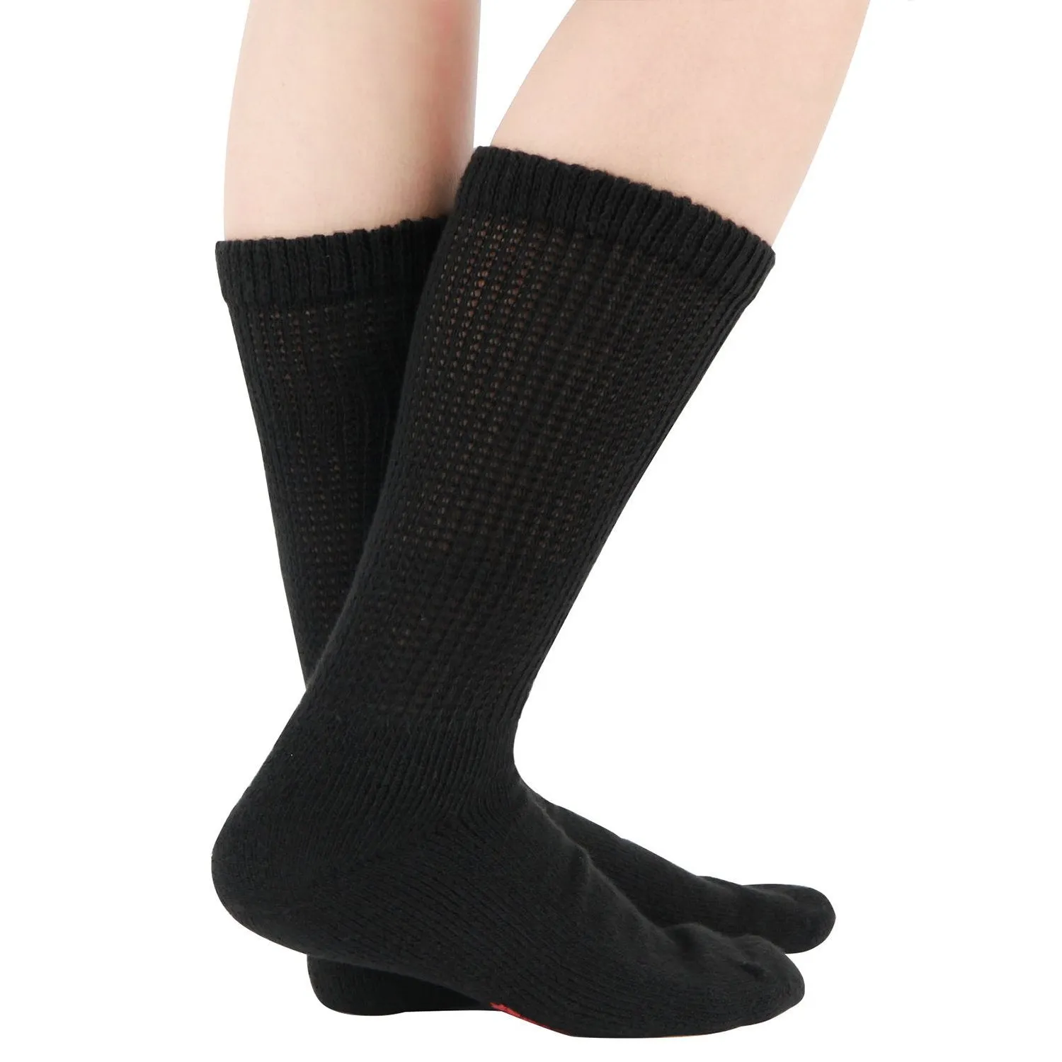 MD Polyester Non-Binding Half Cusioned Crew Socks Loose Fit