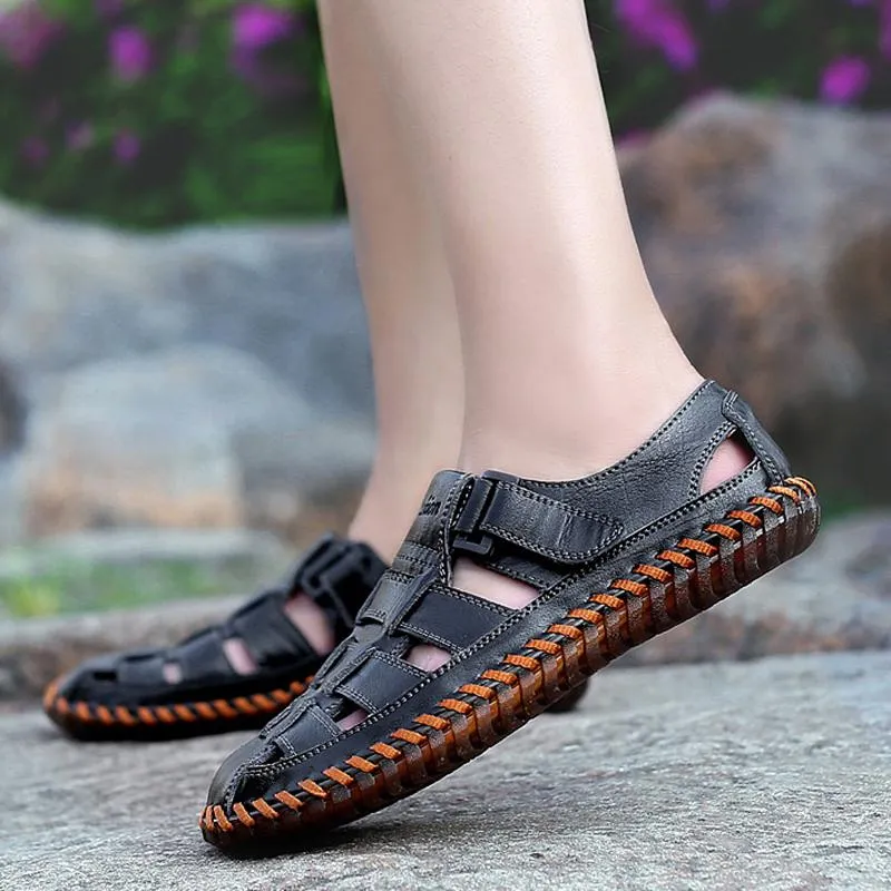 Men Outdoor Flat Heel Hiking Brown Sandals