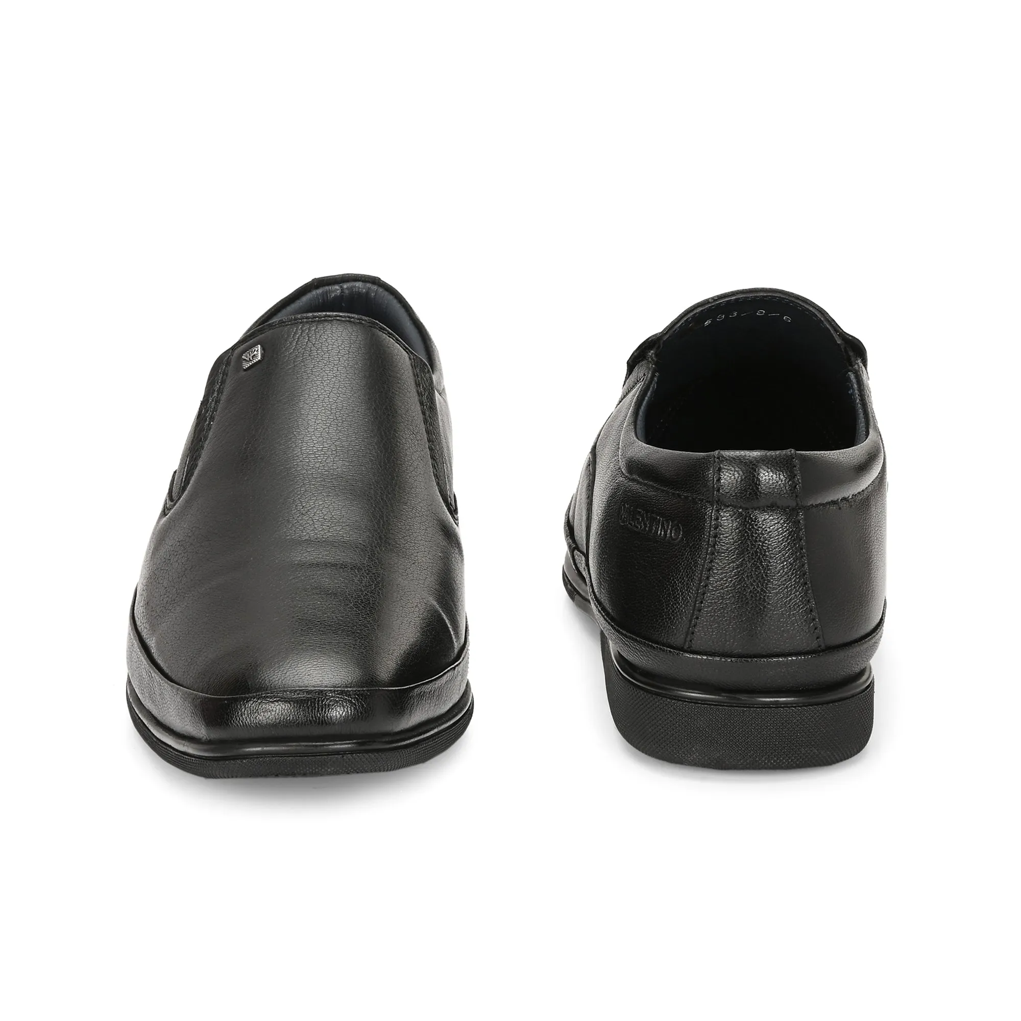 Men Premium Leather Black Slip-On Formal Shoes (Port-02)