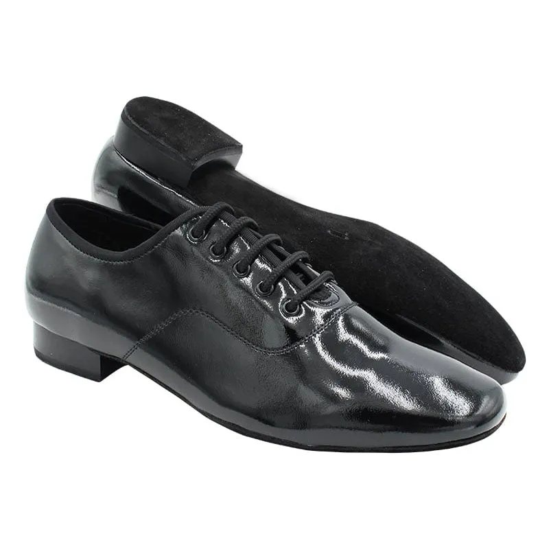 Men's 2cm Black Patent Leather Heels Ballroom Dance Shoes