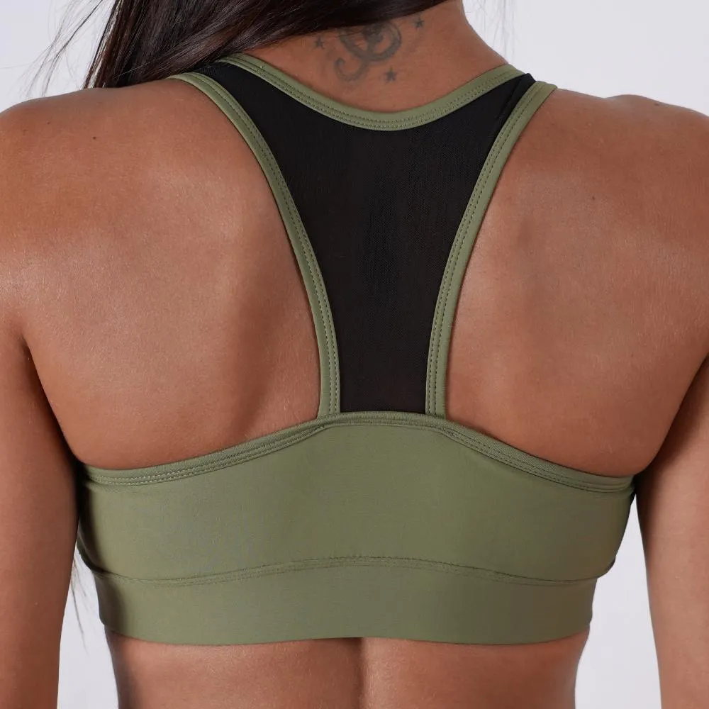 Mesh Top Sports Bra