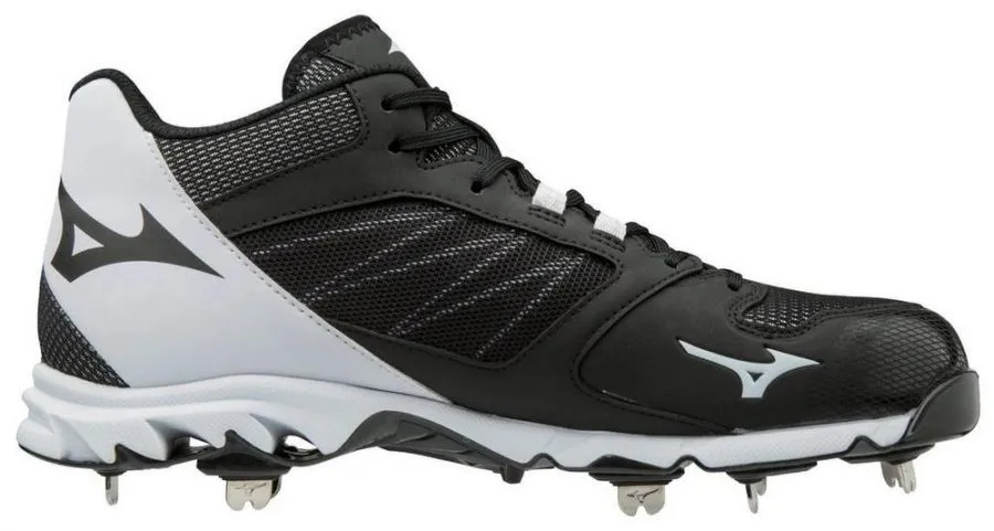 Mizuno Mens 9-Spike Dominant IC Mid Metal Baseball Cleats