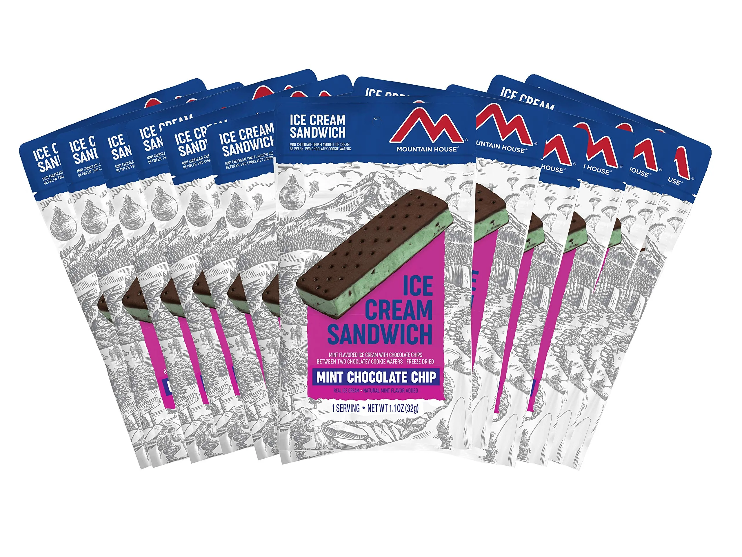 Mountain House - Mint Chocolate Chip Ice Cream Sandwiches - 12 Pack