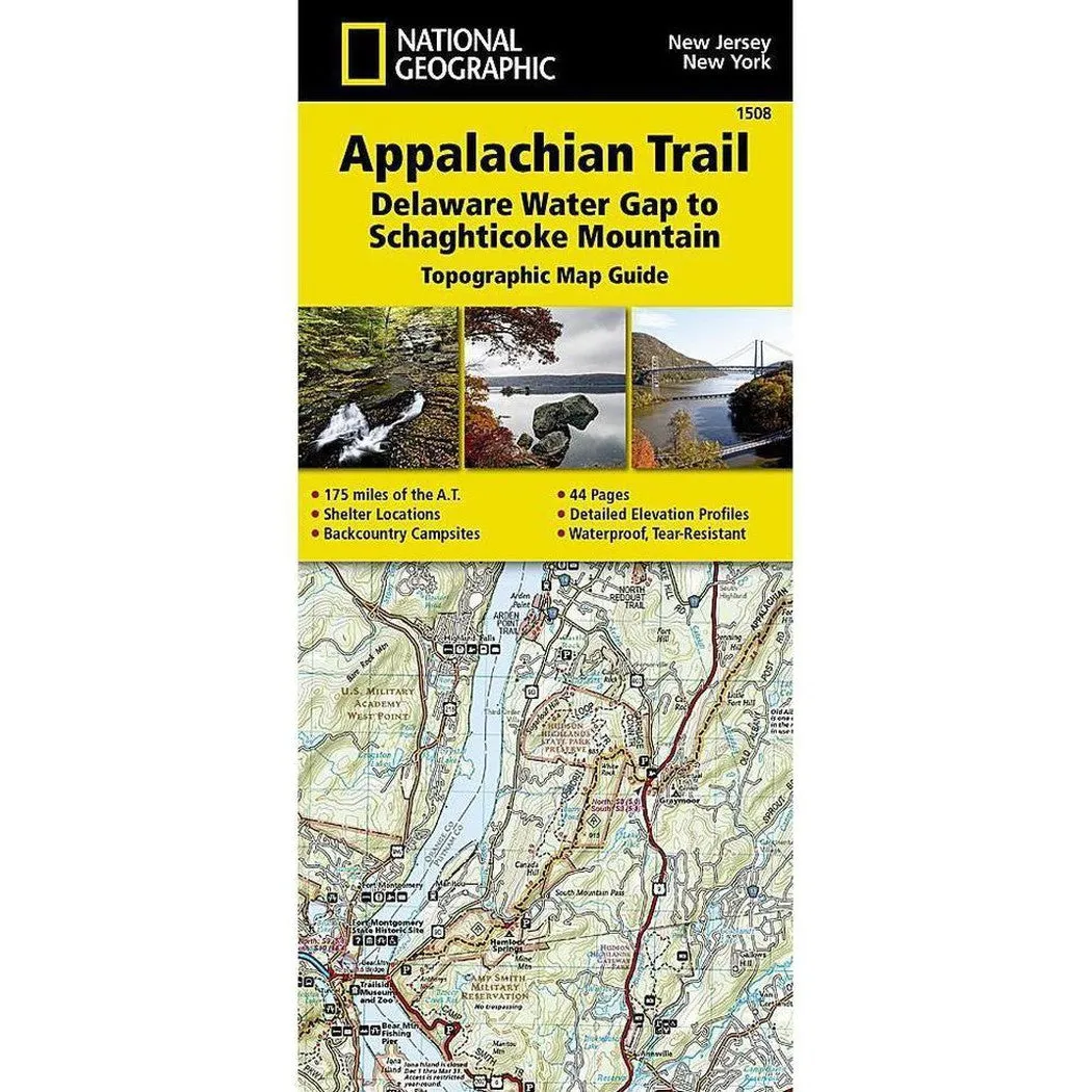 National Geographic Trails Illustrated Appalachian Trail: Delaware Water Gap to Schaghticoke Mountain Map [New Jersey, New York]