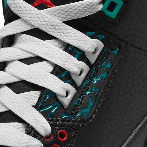 Nike Kid's Jordan 3 Retro GS Shoes - Black / Hyper Jade