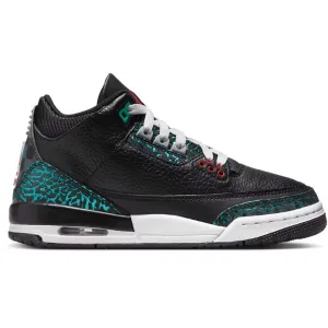 Nike Kid's Jordan 3 Retro GS Shoes - Black / Hyper Jade