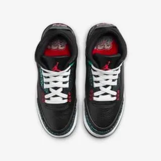 Nike Kid's Jordan 3 Retro GS Shoes - Black / Hyper Jade