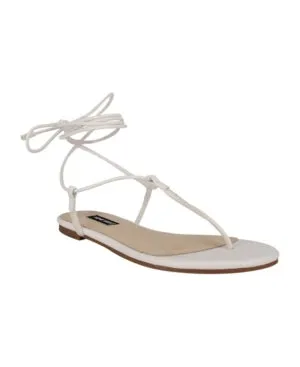 Nine West Women Tella T-Strap Tie Up Sandals Size 6M Pair of Shoes