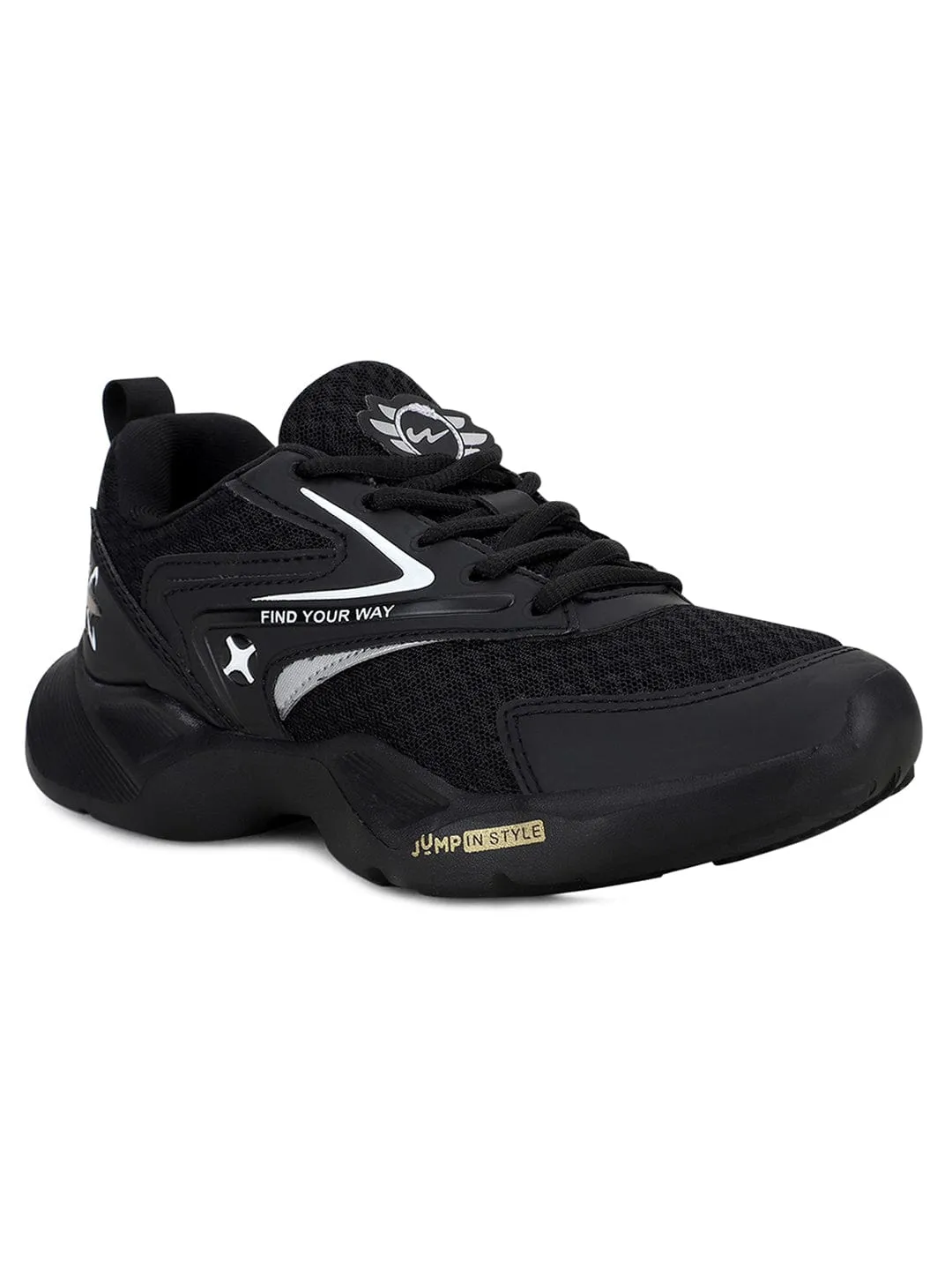 NINZA JR Black Kid's Sports Shoes