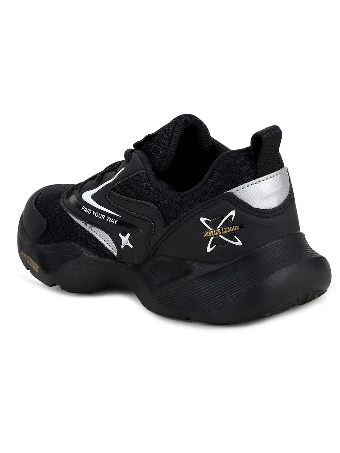 NINZA JR Black Kid's Sports Shoes