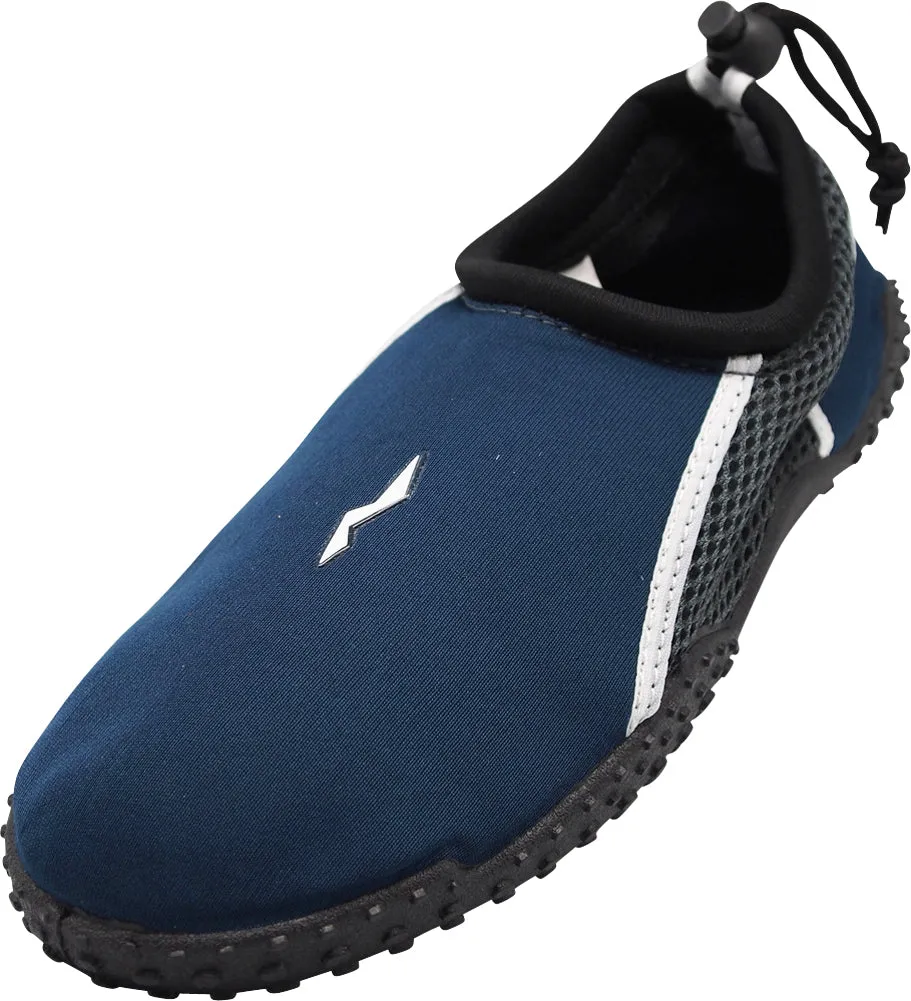 Norty Big Kid Young Mens Sizes 5-10 Water Aqua Sock Shoe Pool Beach Surf Slip On - RUNS 1 SIZE SMALL