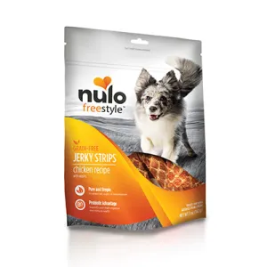 Nulo Freestyle Grain Free Jerky Strips Chicken & Apples Recipe Jerky Dog Treats