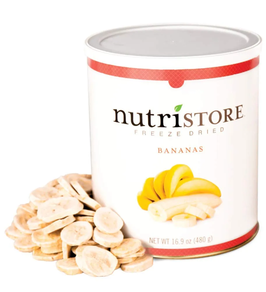 Nutristore Freeze-Dried Bananas #10 Can - 20 Servings