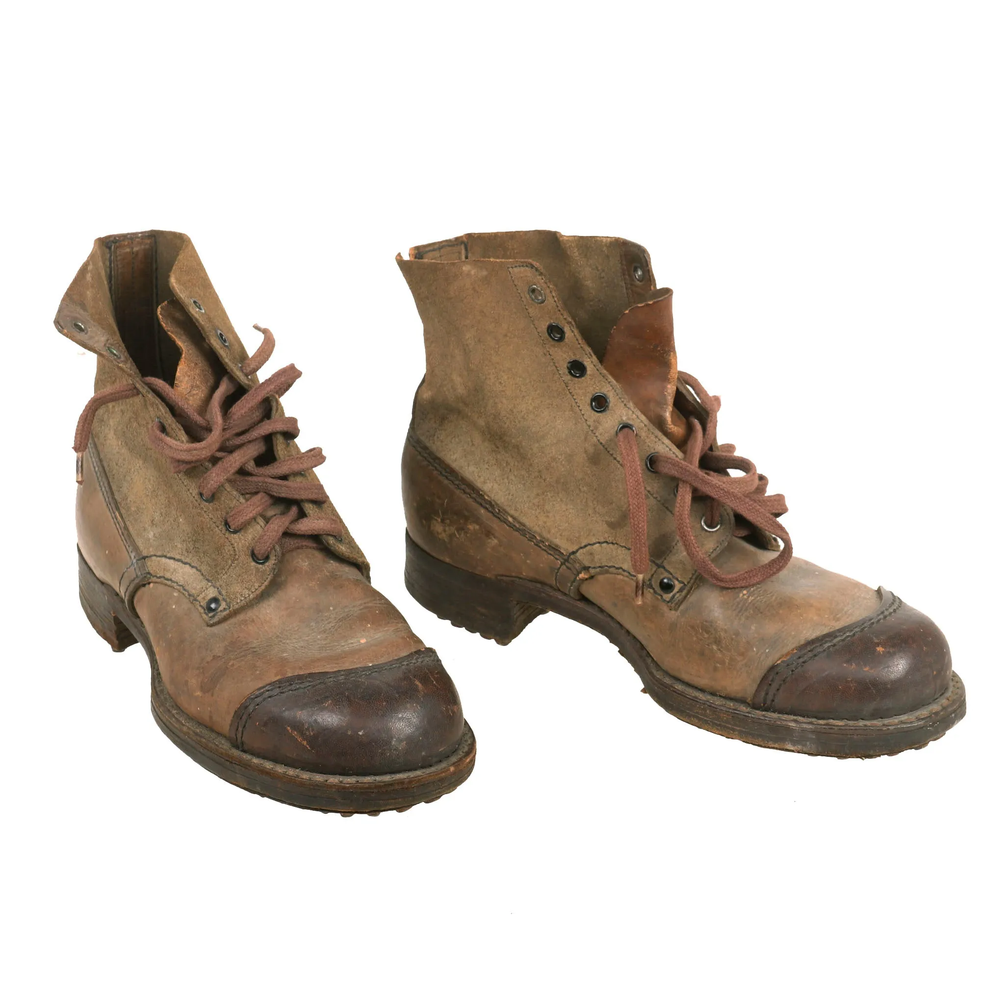 Original Italian WWI Rare M-1912 Ankle High Mountain “Low Boots” - Matched Pair