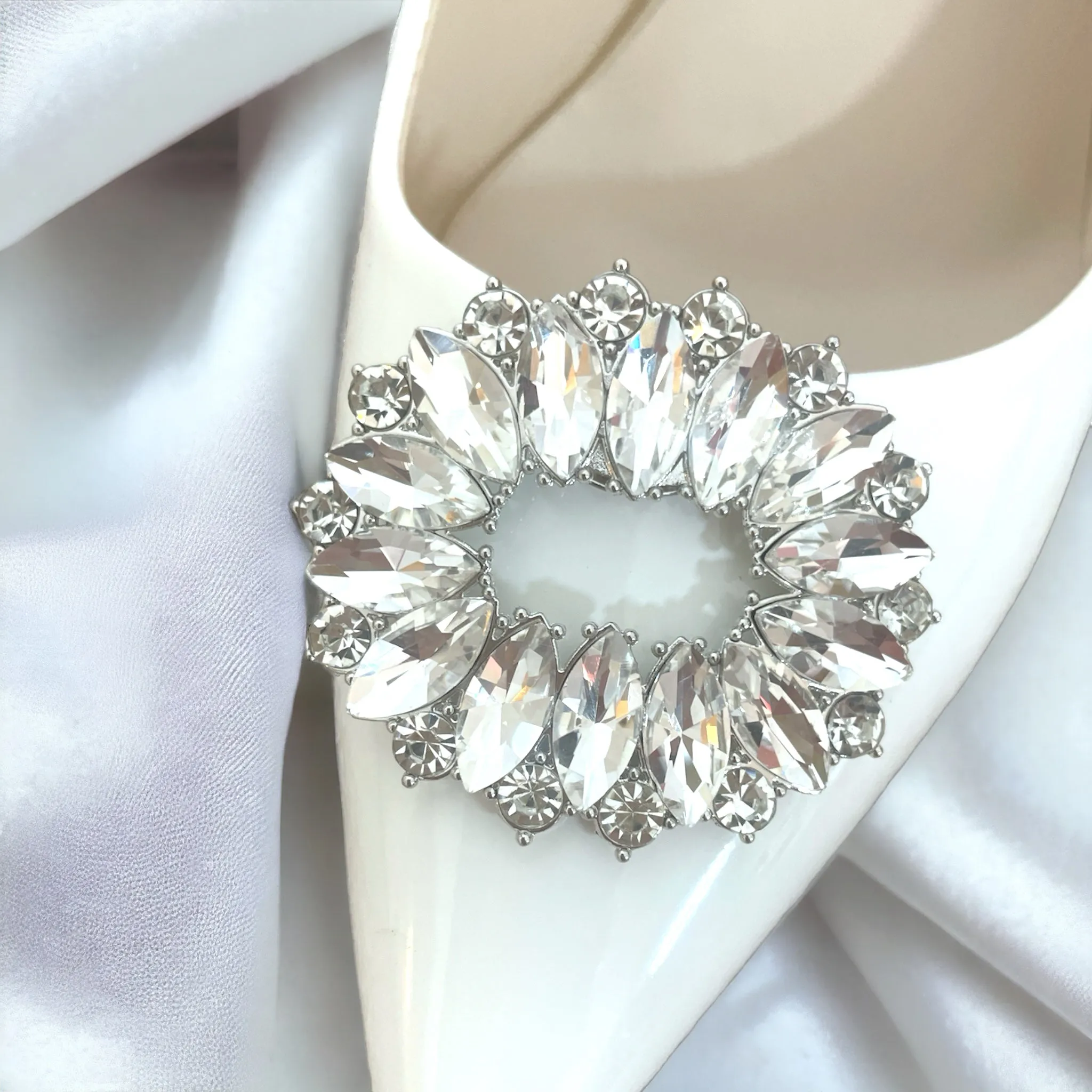 Oval Sparkly Rhinestone Bridal Shoe Decorative Clips