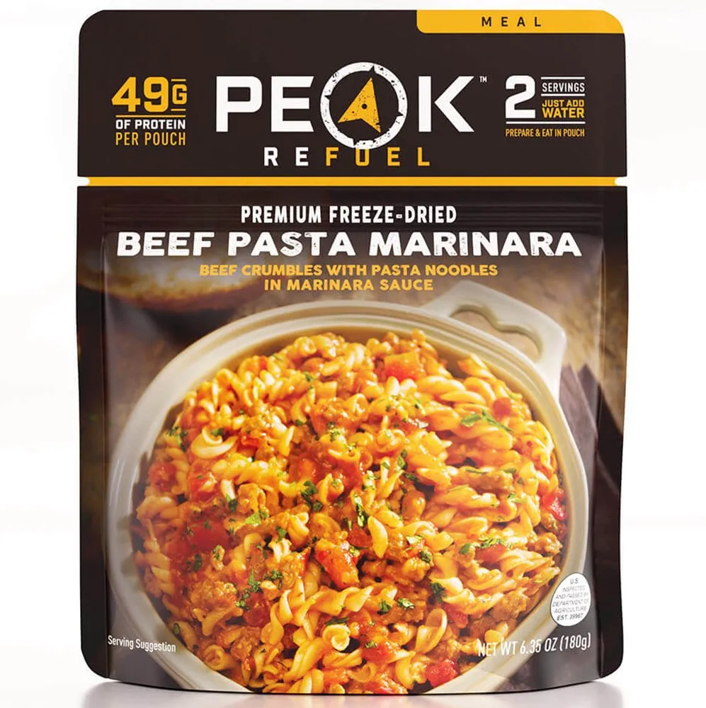 Peak Refuel Freeze-Dried Beef Pasta Marinara Pouch - 2 Servings