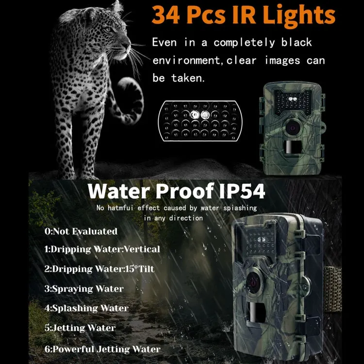 PR2000 2 Inch LCD Screen Infrared Night Vision Wildlife Hunting Trail Camera