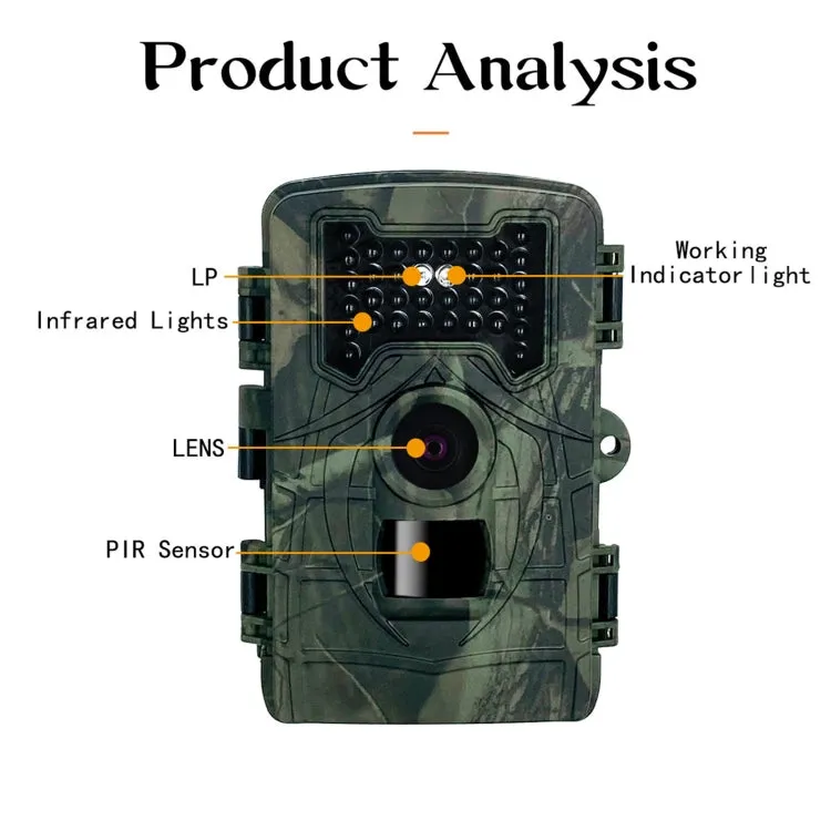 PR2000 2 Inch LCD Screen Infrared Night Vision Wildlife Hunting Trail Camera