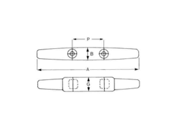 Proboat Stainless Steel Cleat - 2 Holes Low Flat Cleat - 3 Sizes