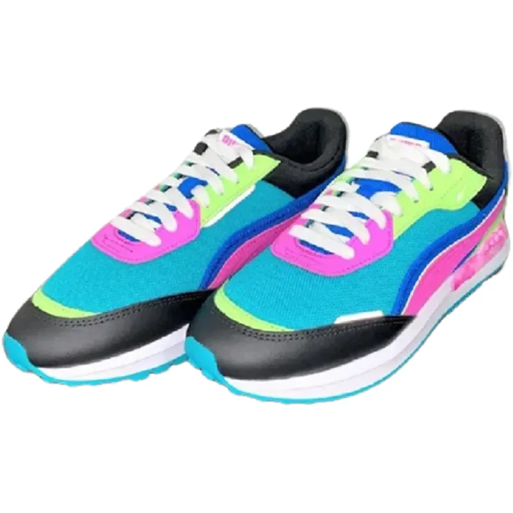 Puma Women's CIty Rider Marble Shoes - Viridian Green / Puma Black / Luminous Pink