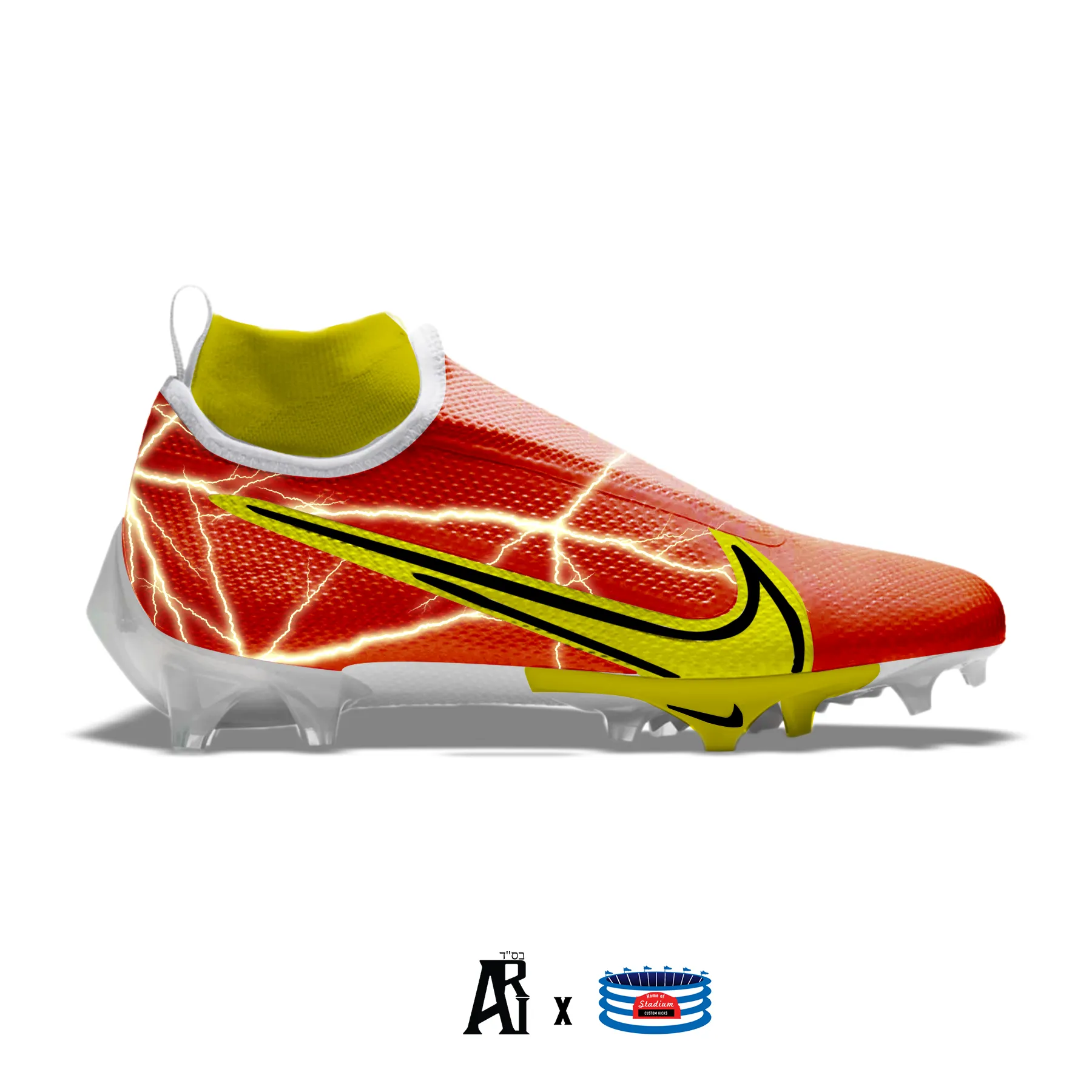 "Red Lightning Superhero" Nike Vapor Edge Pro 360 Cleats