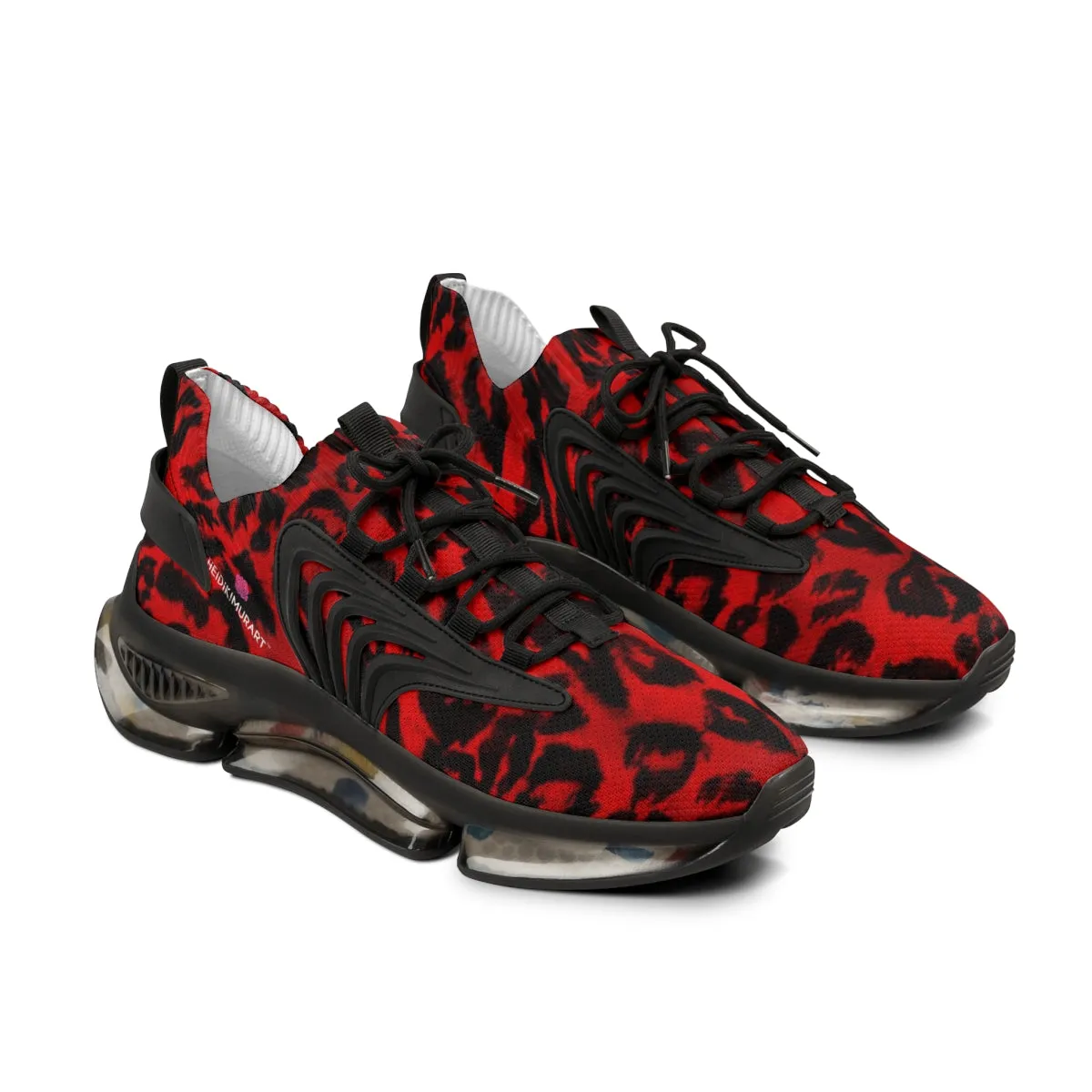 Red Leopard Men's Shoes, Best Comfy Animal Print Men's Mesh Sports Sneakers Shoes (US Size: 5-12)