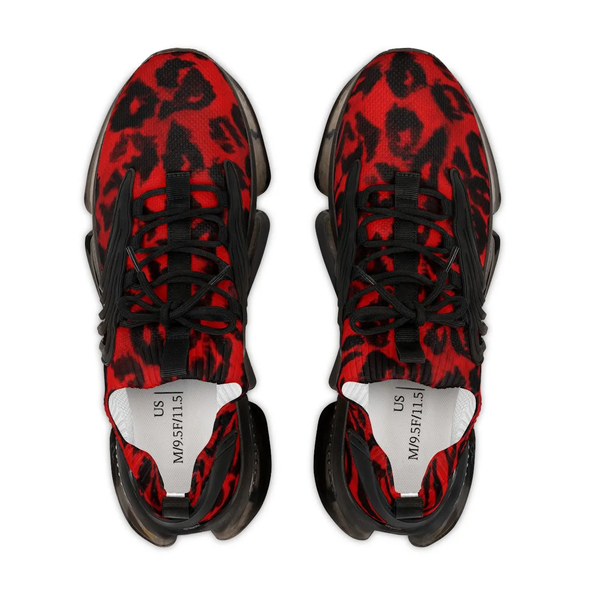 Red Leopard Men's Shoes, Best Comfy Animal Print Men's Mesh Sports Sneakers Shoes (US Size: 5-12)