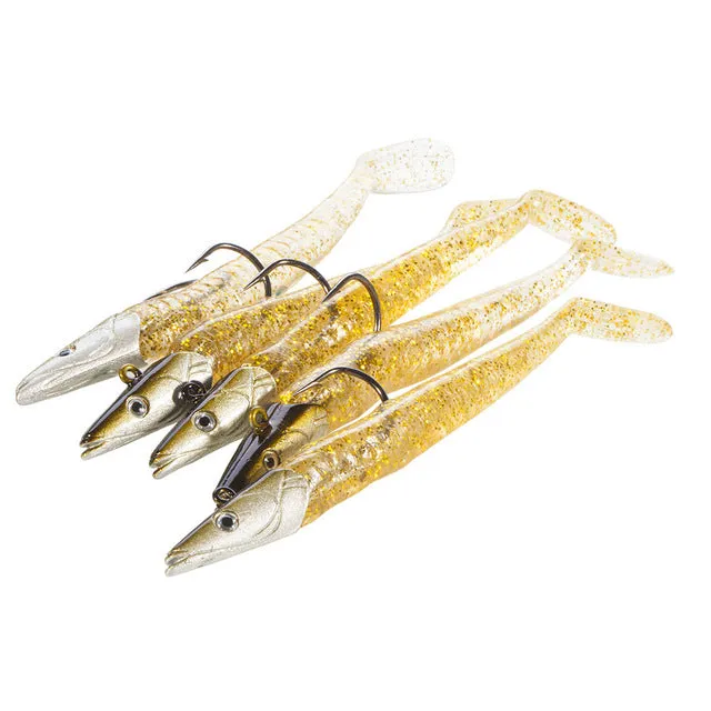 Seanlure 2017 Lead Head Glow Bait 11cm 22g 5pcs/Pack Artificial Bait Single Hook Swimbait PVC Soft lure Fishing Lure  hook hooks