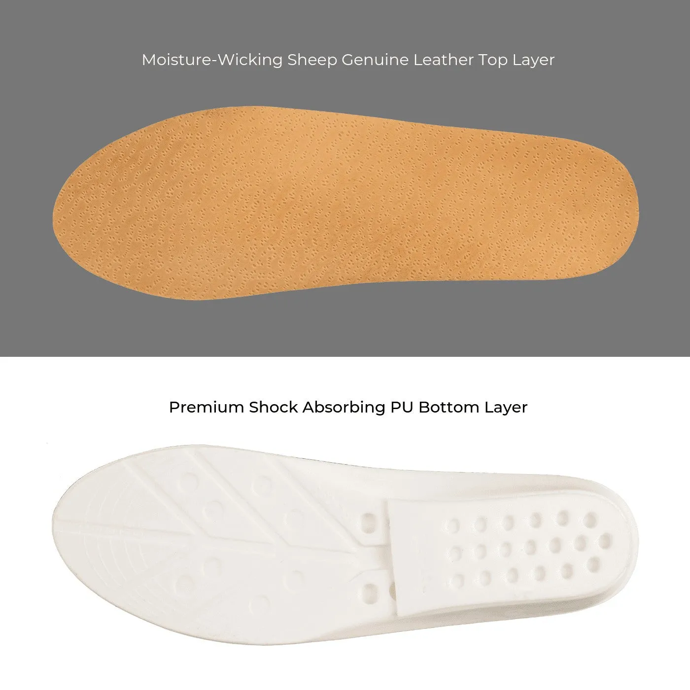 Sheepskin Leather Adjustable Height Increase Elevator Insoles - Adjustable 3.8 CM | 1.5 INCH Taller - IK306