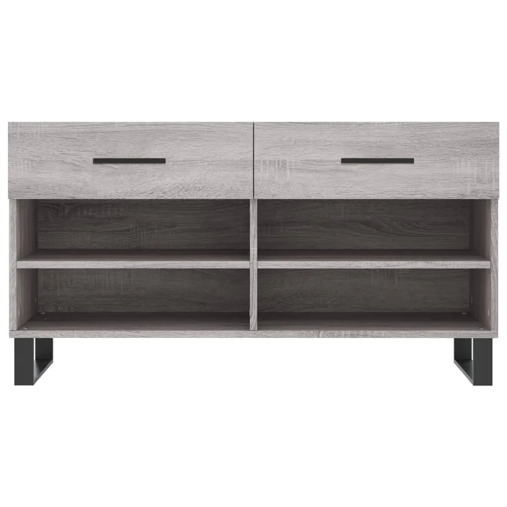 Shoe Bench Grey Sonoma 102x35x55 cm Engineered Wood