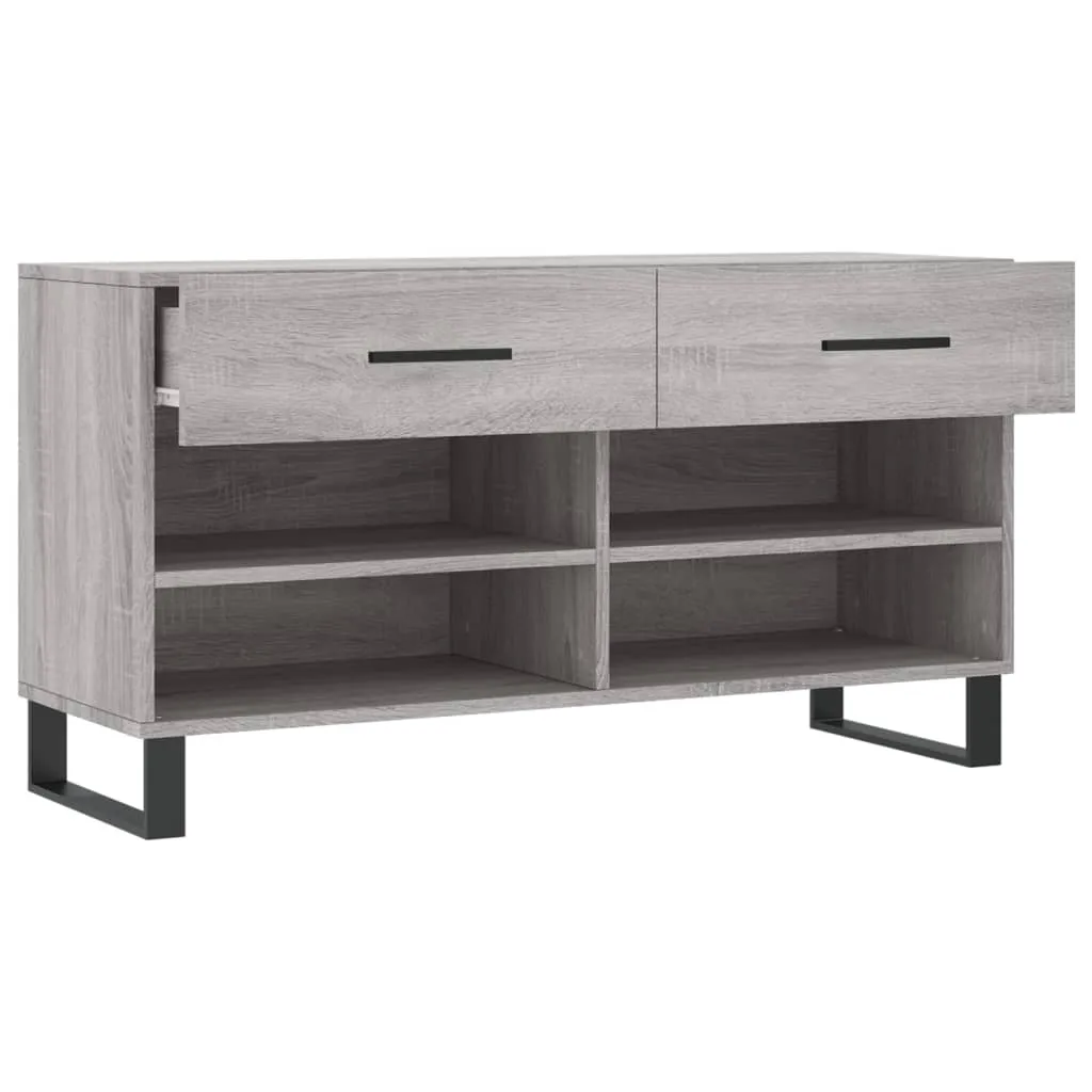 Shoe Bench Grey Sonoma 102x35x55 cm Engineered Wood