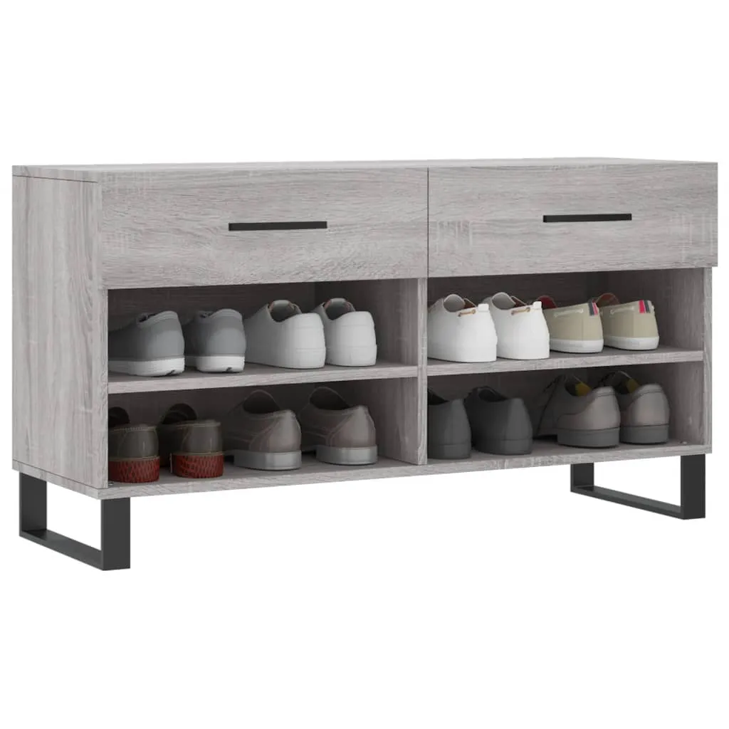 Shoe Bench Grey Sonoma 102x35x55 cm Engineered Wood