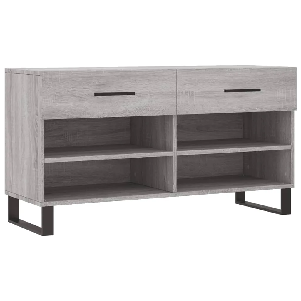 Shoe Bench Grey Sonoma 102x35x55 cm Engineered Wood